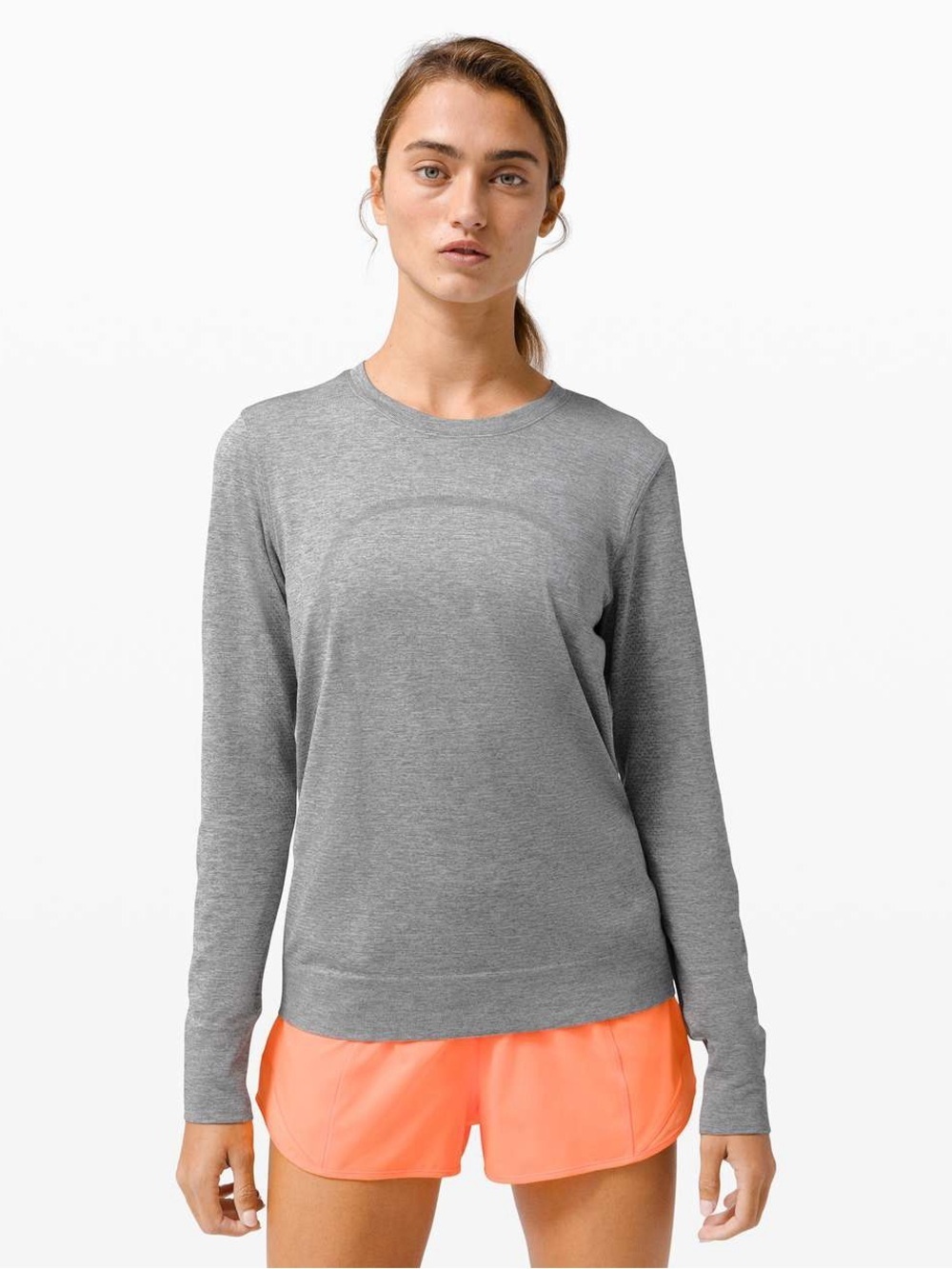 Lululemon Swiftly Breathe Long Sleeve - Slate / White SZ 2